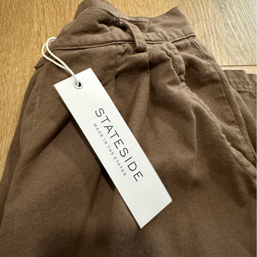 $208 NEW with tags!  Stateside Women's Linen Wide Leg Trousers - Twig - Small - Picture 8 of 10